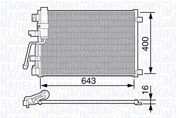 MAGNETI MARELLI Lauhdutin, ilmastointilaite 350203671000